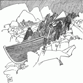 DELONG'S MEN DRAGGING THEIR BOATS OVER THE ICE DELONG'S MEN DRAGGING THEIR BOATS OVER THE ICE