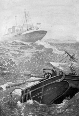 STRIKES A SCHOONER AND SHEARS THROUGH HER LIKE A KNIFE STRIKES A SCHOONER AND SHEARS THROUGH HER LIKE A KNIFE