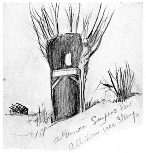 A German Sniper's Nest. A German Sniper's Nest.