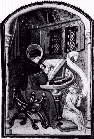 ST. MATTHEW. View of a Medi&aelig;val Scriptorium.