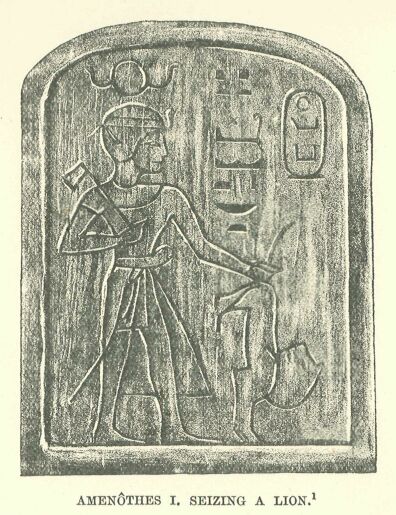 111.jpg AmenÔthes I. Seizing a Lion