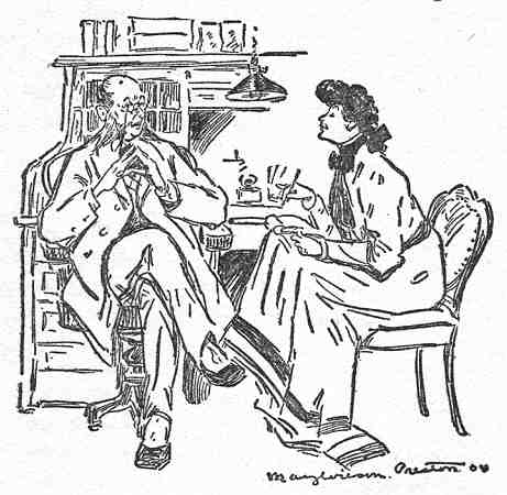 Busy in the main office room dictating
letters to a shorthand countess.