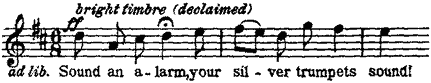 Sound an alarm, your silver trumpets sound! Sound an alarm, your silver trumpets sound!