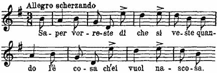 Saper vorreste di che si veste quando l'è cosa ch'ei vuol
nascosa Saper vorreste di che si veste quando l'è cosa ch'ei vuol
nascosa