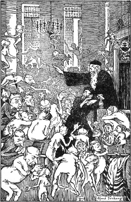 A strange crowd of demons of all shapes and sizes