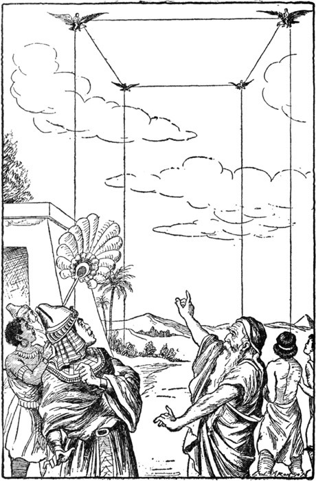 The four youths mounted the eagles