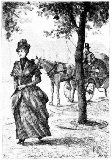 Elle saute � terre et part comme si elle avait le diable
� ses trousses.