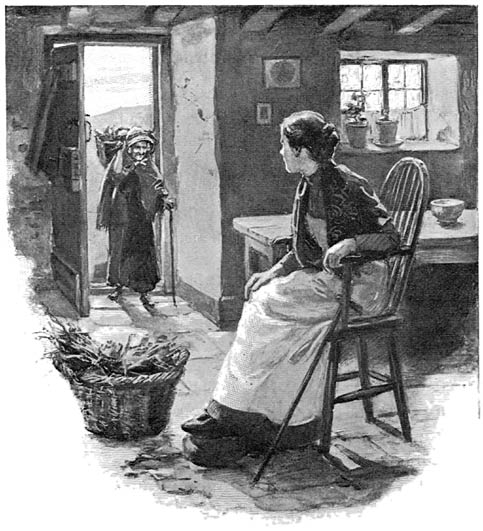 &lsquo;A tiny old woman with a small costan, or bramble-basket, on her back.&rsquo;