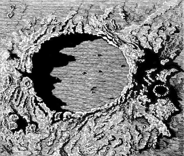 Fig. 8.

The crater Plato as seen soon after sunrise. (After Neison.)